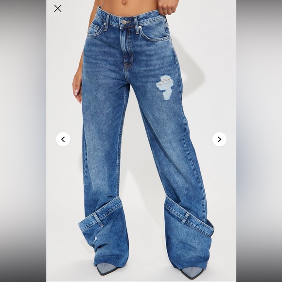 Fashion Nova Blue Straight Leg Jeans - Picture 2 of 4